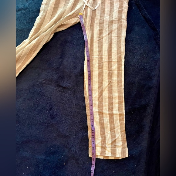 NWOT Stripped Lenin Cotton Blend Beach Pants Size L - Picture 6 of 9